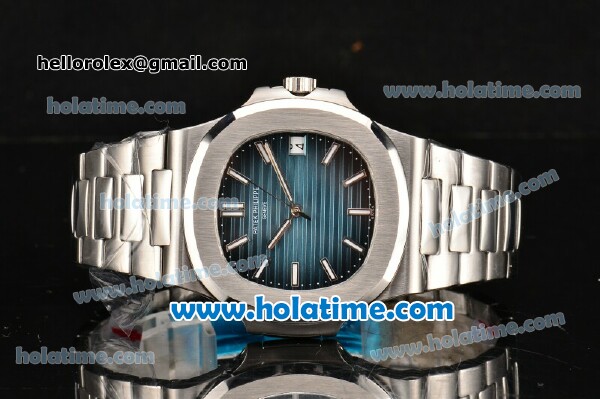 Patek Philippe Nautilus Miyota 9015 Automatic Full Steel with Blue Dial and White Stick Markers - Click Image to Close